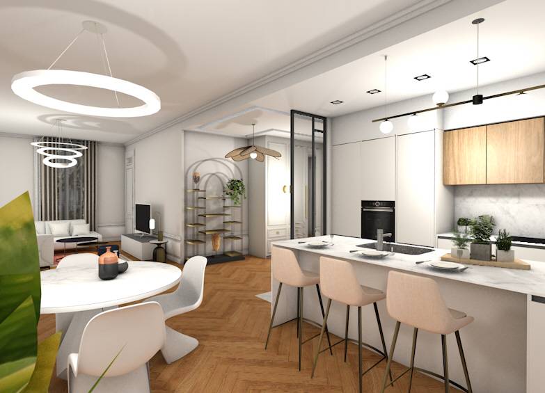 Architecture Intérieure chez Aproplac : Transformation d’appartement de 70 m² à Meyzieu