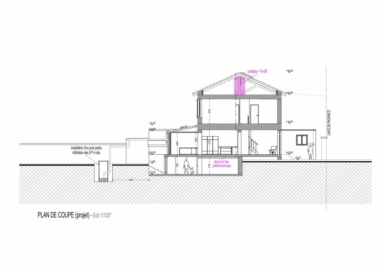 Rénovation et extension d’une maison de ville ancienne 1900 à Bron